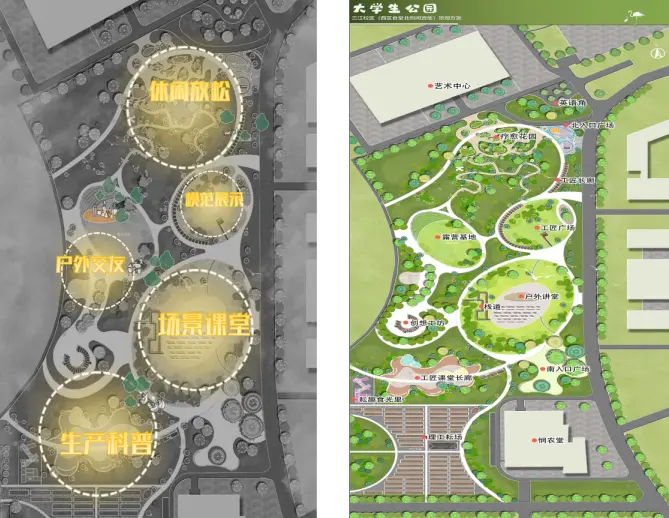 西瓜视频
大学生公园功能分区图。图/西瓜视频
建筑与设计学院
